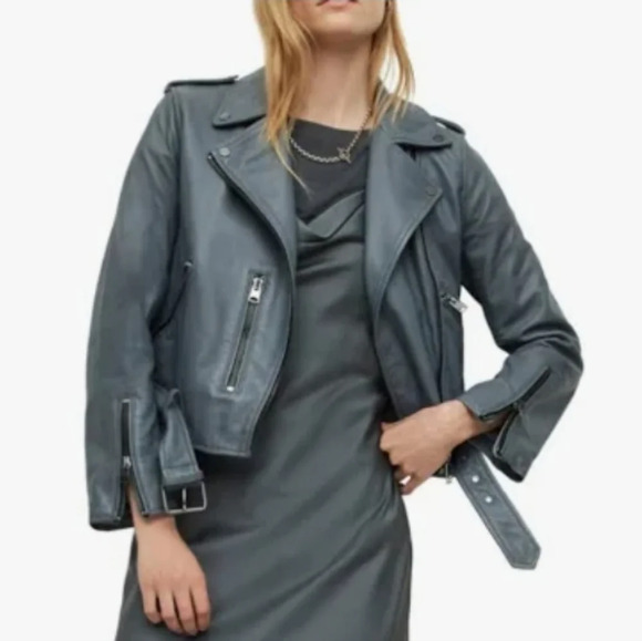 All Saints Balfern Biker Moto Jacket - Picture 3 of 12